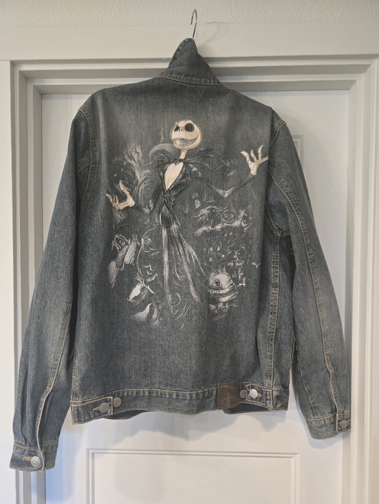 Disney Jackets & Blazers - Disney Hand-Painted Denim Jacket with Jack Skellington Artwork. Mens Size S